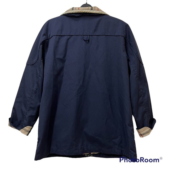 1 Madison Rain Jacket Button & Zip Front Large Front Pockets Navy Size Small - Picture 3 of 6